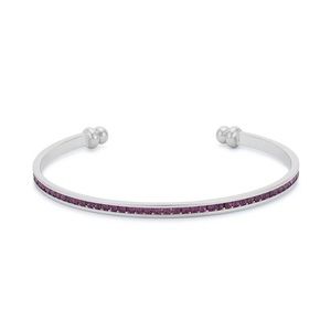 Channel-Set Amethyst Purple Cubic Zirconia Cuff